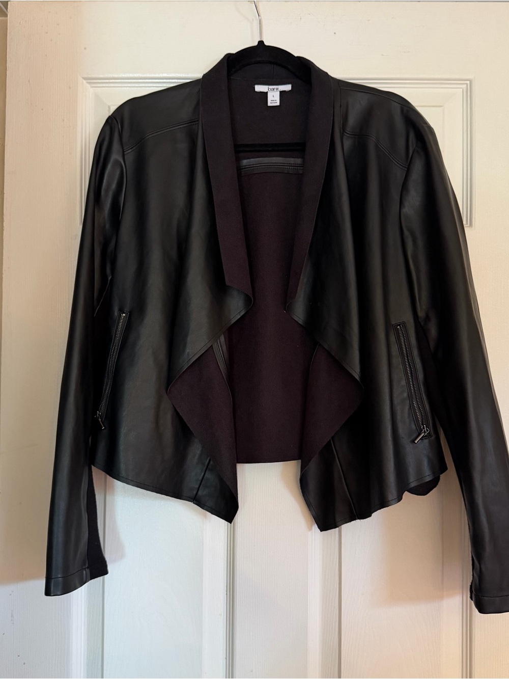 Bar III Black Faux Leather Jacket